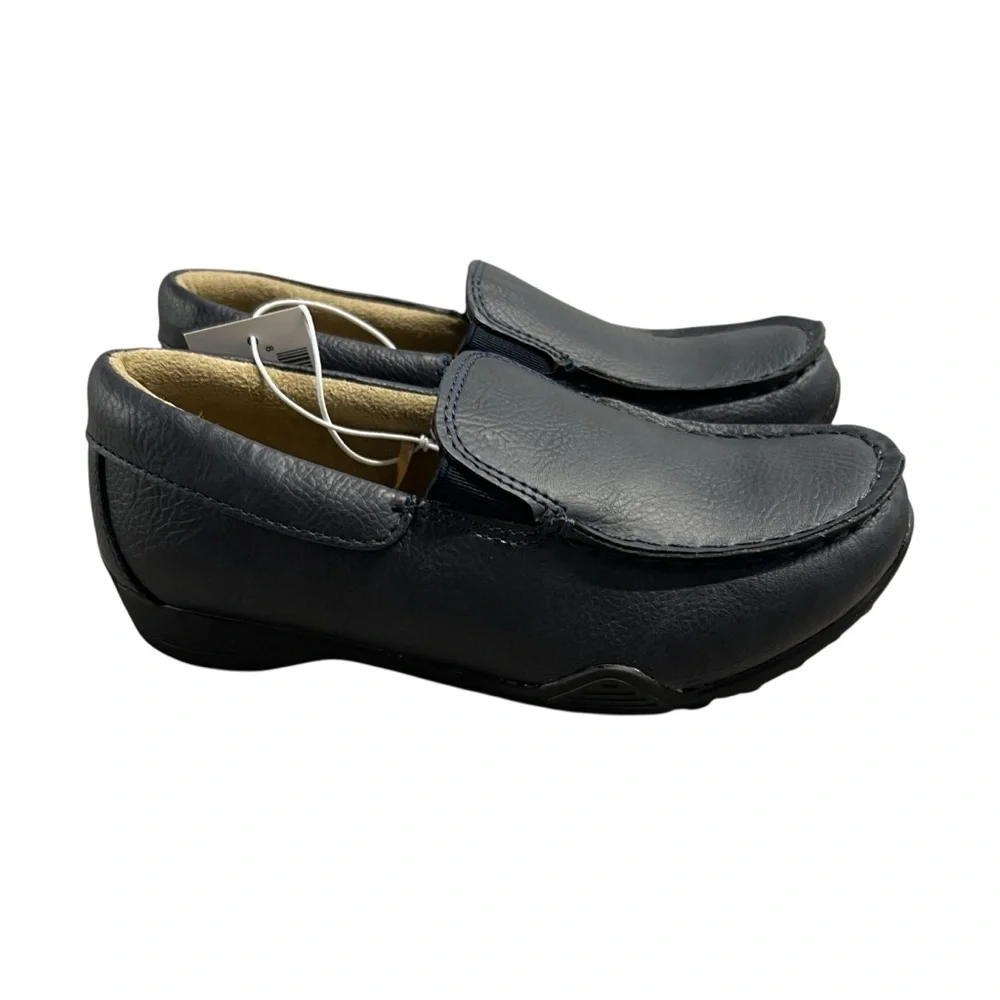 NEW The Children’s Place Sz 12 Boys Navy Blue Slip-On Loafer Dress Shoes